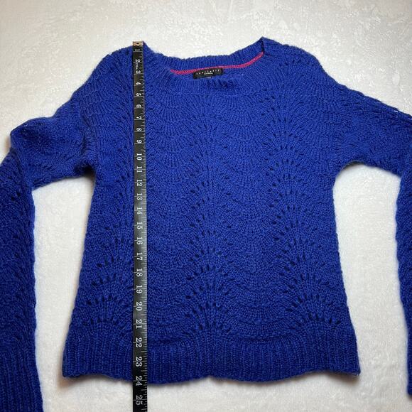 Sanctuary Kidmohair Wool Blend Pointelle Knit Sweater Size Small - Picture 9 of 9